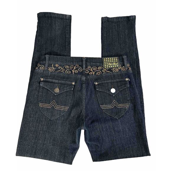 Old Skool Womens Flap Pocket Dark Jeans size 10 - Picture 3 of 12